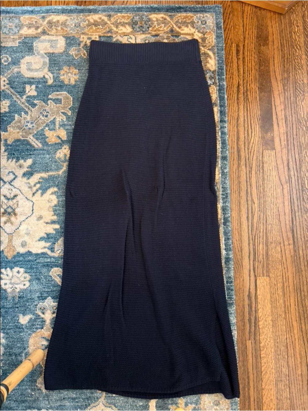 Callahan Navy Ribbed Maxi Skirt